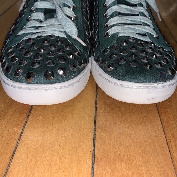 Bibi Lou Women’s Green Suede Studded Sneakers Size 38 - Picture 5 of 7